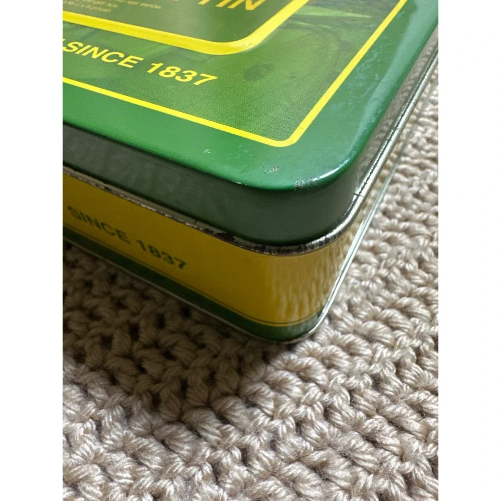 John Deere Photo Box Tin Green Yellow Vintage Tractor 4x6 Picture Frame Storage